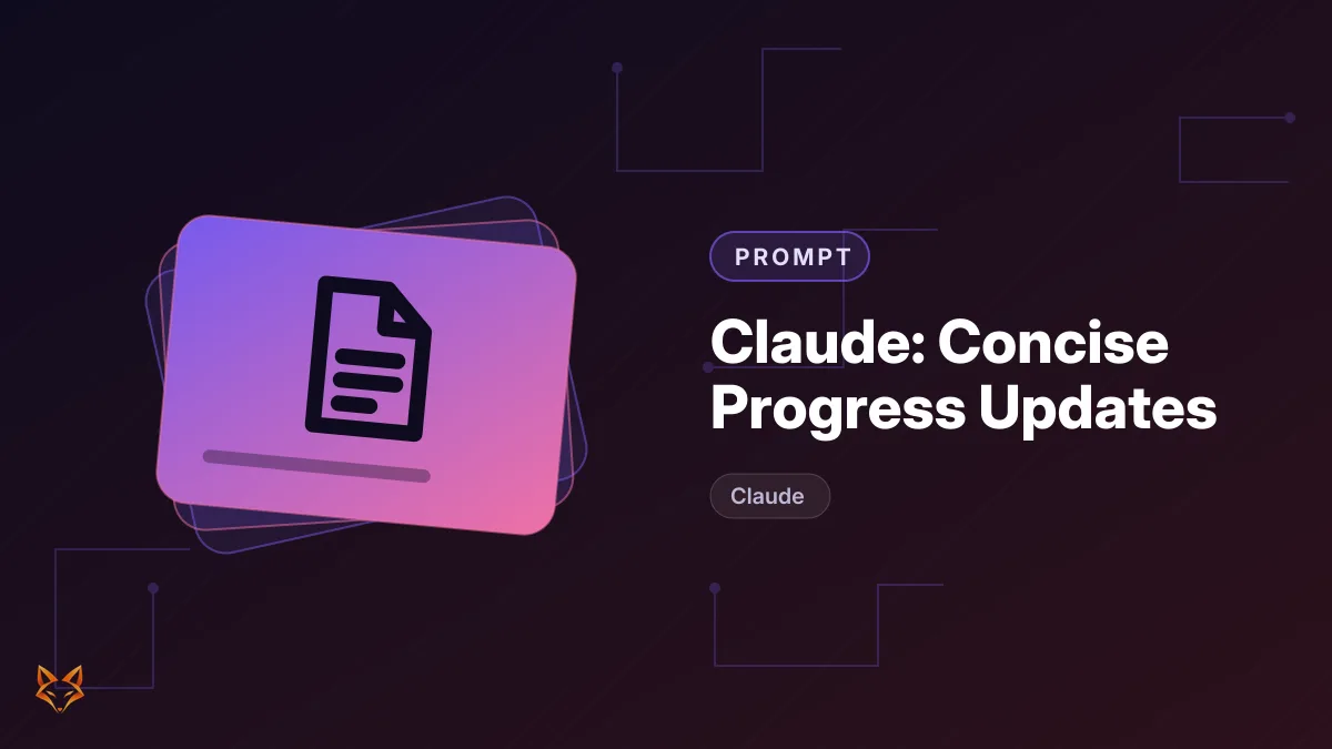 Claude: Concise Progress Updates — illustration