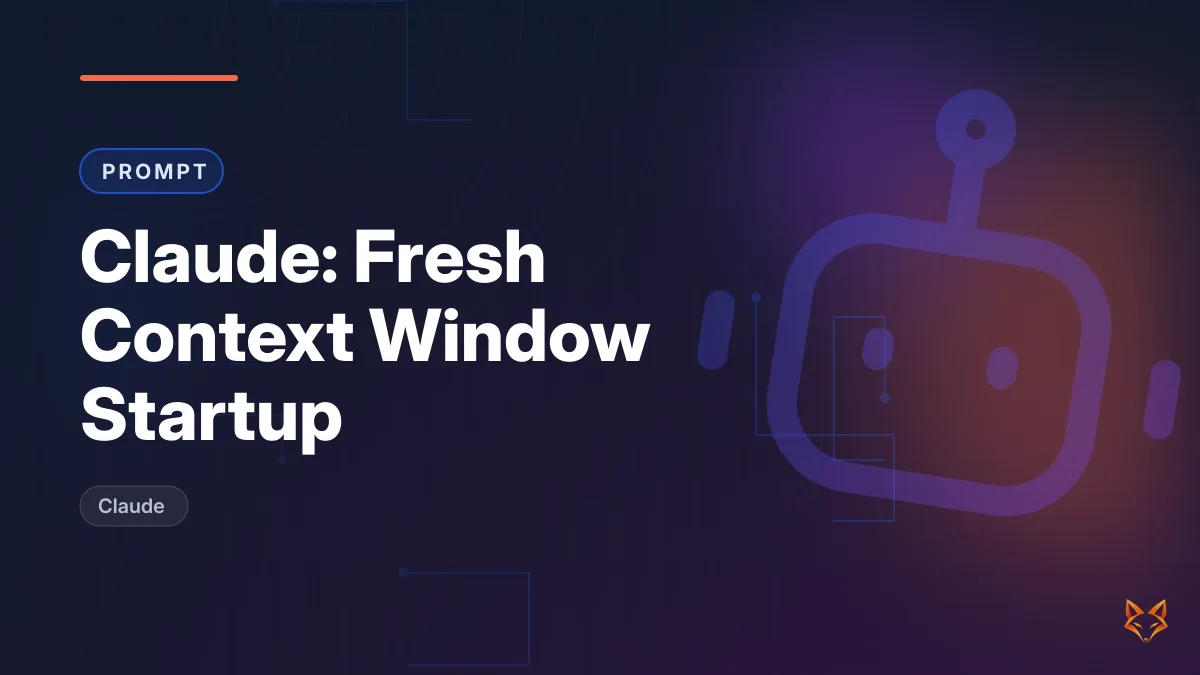 Claude: Fresh Context Window Startup — illustration