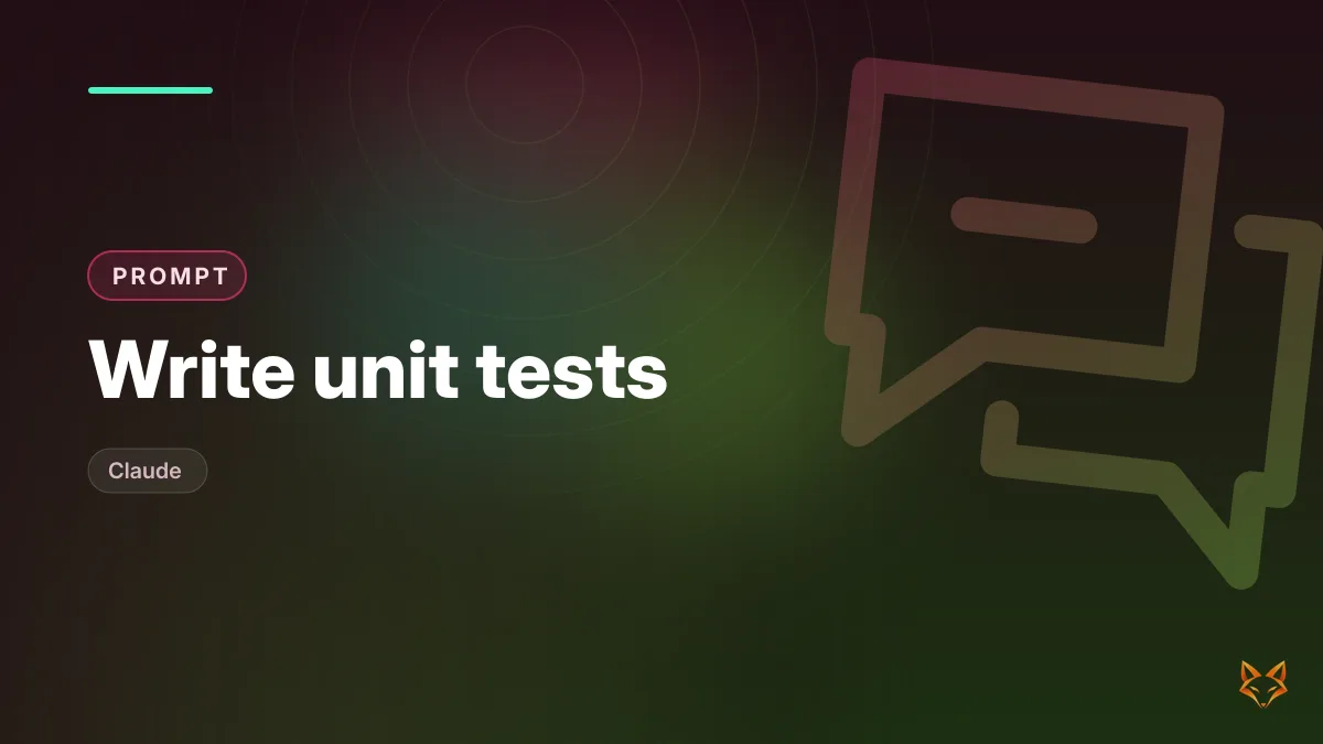 Write unit tests — illustration