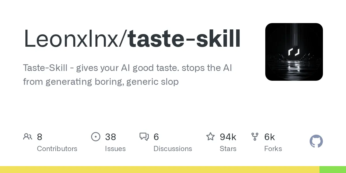 Leonxlnx/taste-skill preview image