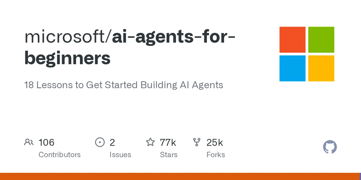 microsoft/ai-agents-for-beginners preview image